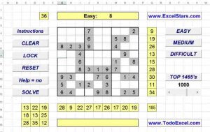 Sudoku en ExCel - Sudoku hecho en Excel - Sudoku para Excel