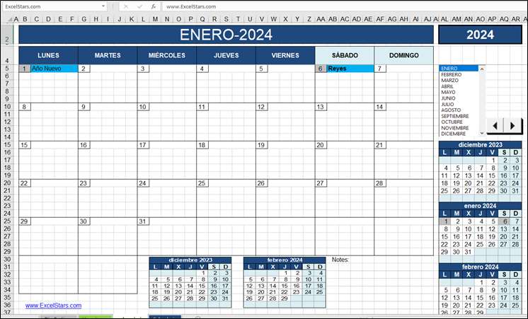 Software en Excel de gestión de vacaciones de empleados y ausencias