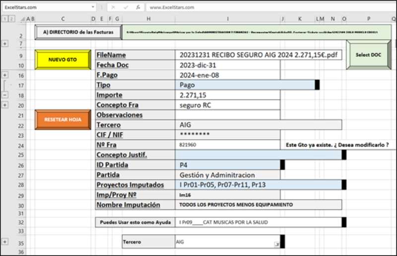 Un programa de facturación hecho en Excel 